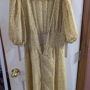 Floral Yellow Dress And Slip Dress